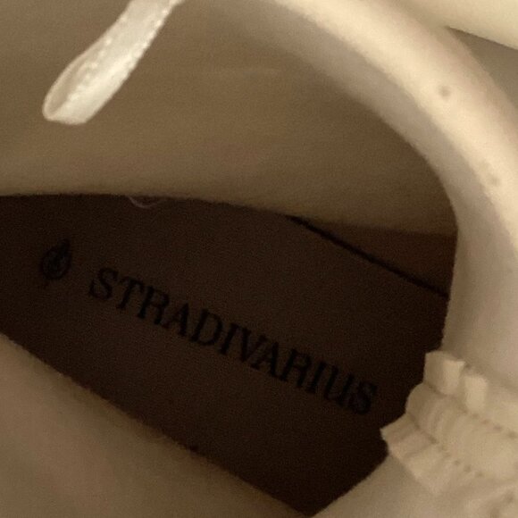 Stradivarius Women's Chunky Platform Ankle Boots Cream Ivory Booties Size 37 Y2K - Picture 12 of 12